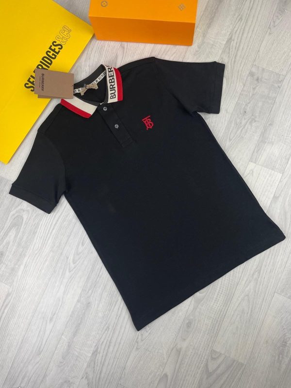 Burberry Talsworth Men’s Polo Shirt Cotton Pique, Logo Printed, Point Collar in Black Colour Burberry Talsworth Men’s Polo Shirt Cotton Pique, Logo Printed, Point Collar in Black Colour
