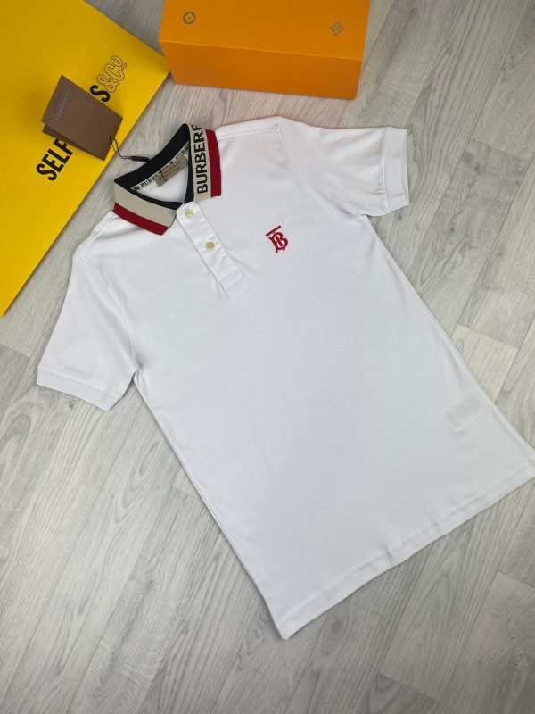 Burberry Talsworth Men’s Polo Shirt Cotton Pique, Logo Printed, Point Collar in White Colour Burberry Talsworth Men’s Polo Shirt Cotton Pique, Logo Printed, Point Collar in White Colour