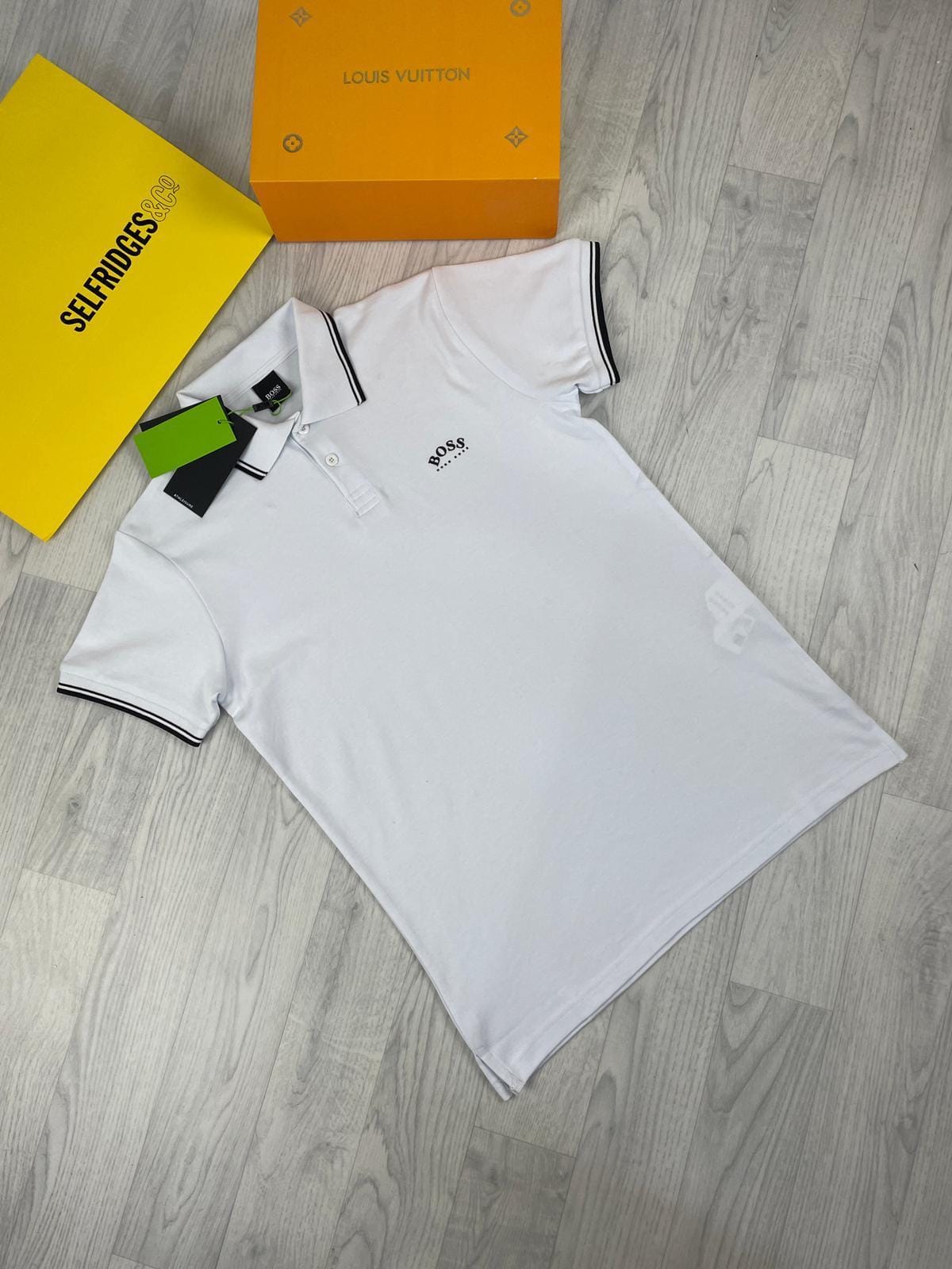 Hugo Boss Men’s Slim Polo Shirt Stretch Cotton with Logo In White Colour