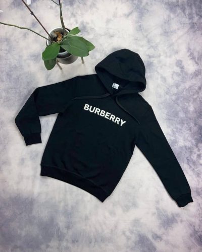 Burberry Men Women Hoodies Replica in black color
