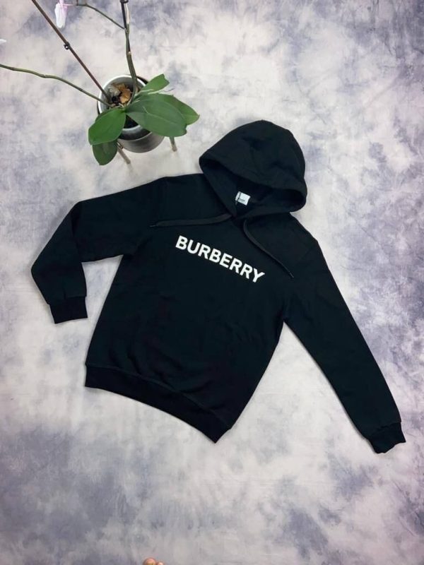 Burberry Men Women Hoodies Replica in black color Burberry Men Women Hoodies Replica in black color