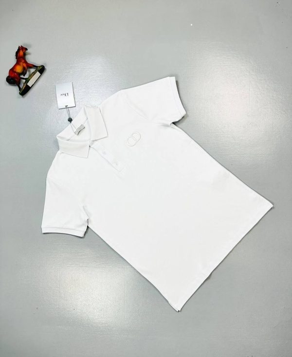 Dior CD Icon Polo Shirt T-Shirt In White Dior CD Icon Polo Shirt T-Shirt In White