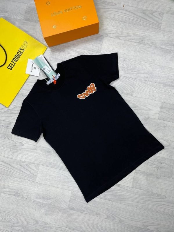 Off White Men Women Replica Multi Logo Tee Shirts in black color Off White Men Women Replica Multi Logo Tee Shirts in black color
