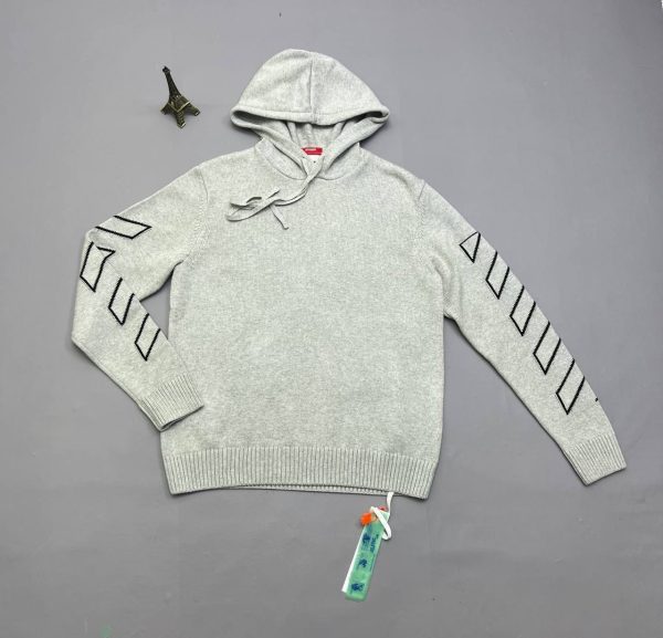 Off-White Diagonal 3D Lines Hoodies in white color Off-White Diagonal 3D Lines Hoodies in white color