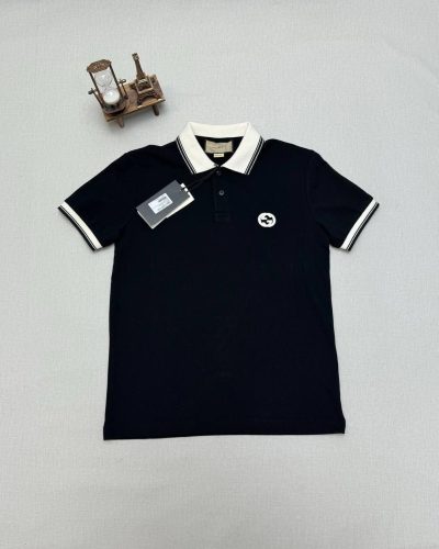 Gucci Polo T-Shirt With Interlocking G Logo in black color