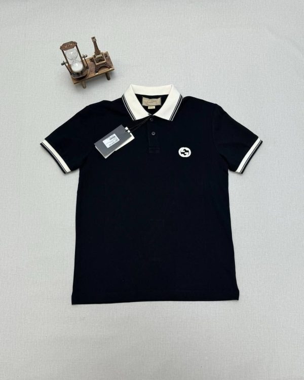 Gucci Polo T-Shirt With Interlocking G Logo in black color
