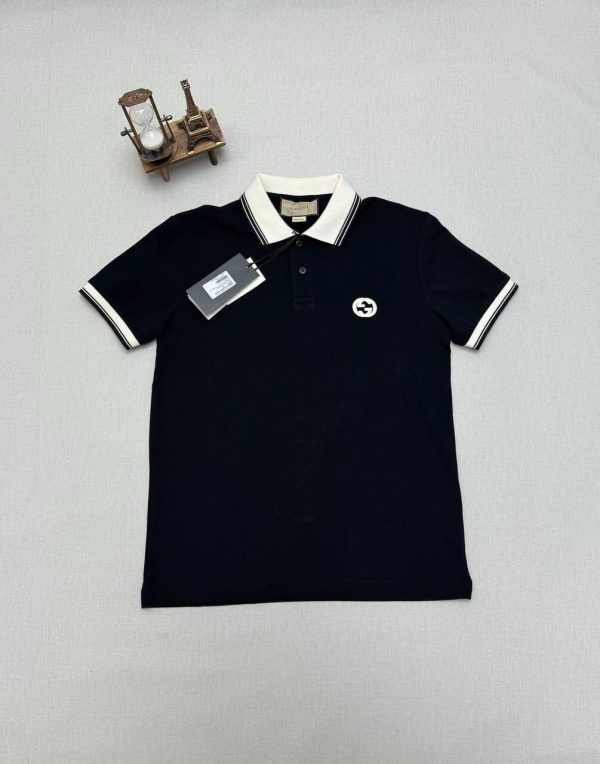 Gucci Polo T-Shirt With Interlocking G Logo in black color Gucci Polo T-Shirt With Interlocking G Logo in black color