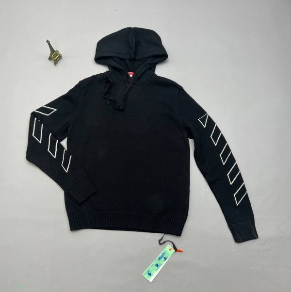 Off-White Diagonal 3D Lines Hoodies in black color Off-White Diagonal 3D Lines Hoodies in black color