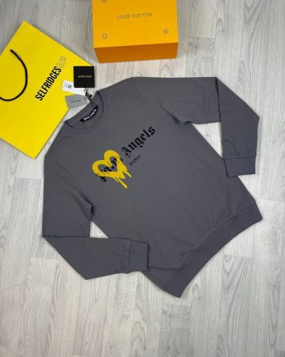 Palm Angles Mens Spray Heart Love Best Design in grey color