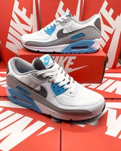 Nike Air Max 90s GS White Chlorine Blue Trainers