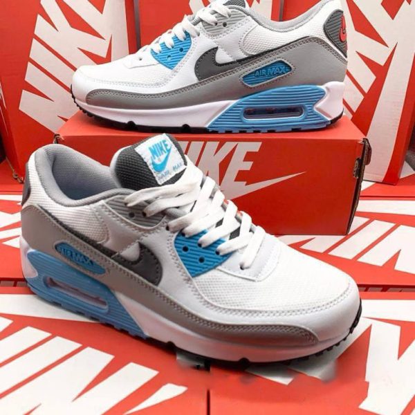 Nike Air Max 90s GS White Chlorine Blue Trainers