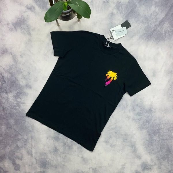 Palm Angels Plain Men Tshirt With Tree Logo