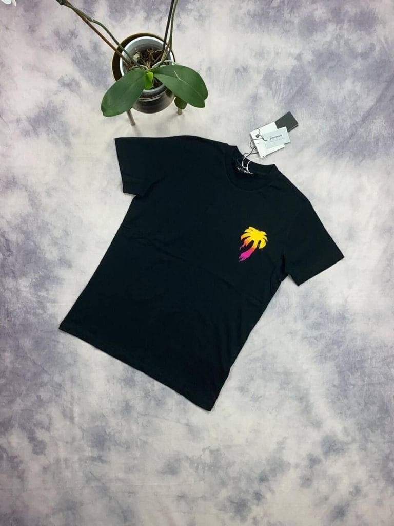 Palm Angels Plain Men Tshirt With Tree Logo