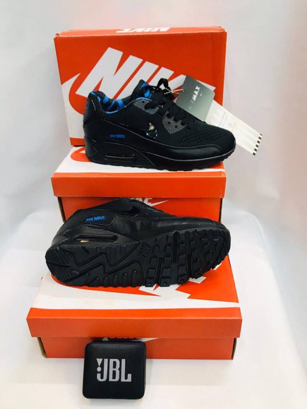 Nike Air Max 90 Shoe Black Laser Blue Amax90 Men Sneakers