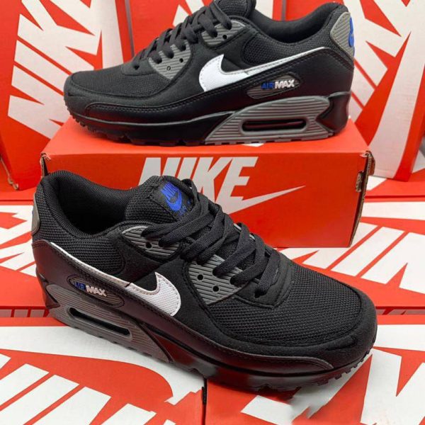 Nike Air Max 90’s Black Iron Grey Blue Men Reps Sneakers UK