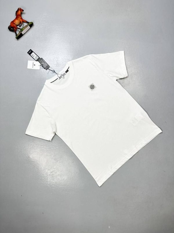 Stone Island Men Women Crew Neck Tshirts in white color Stone Island Men Women Crew Neck Tshirts in white color