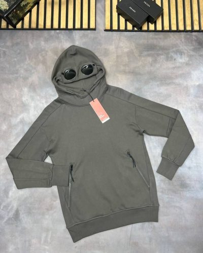 CP Company Goggle Hoodies in olive green Color