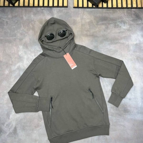 CP Company Goggle Hoodies in olive green Color