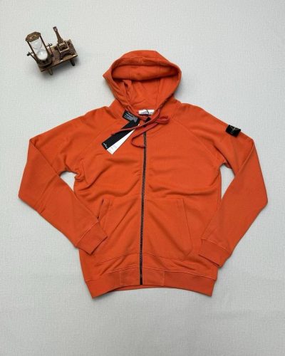 Stone Island Zip Up Hoodies in orange Color