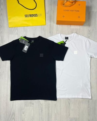 Huggo Boss T-Shirt with Logo on Front in two colours Black & White