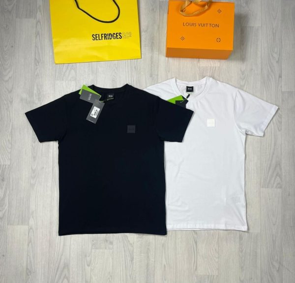 Huggo Boss T-Shirt with Logo on Front in two colours Black & White