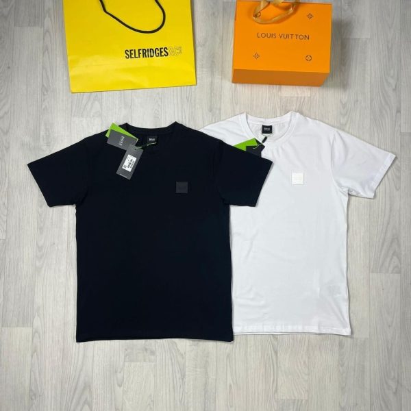 Huggo Boss T-Shirt with Logo on Front in two colours Black & White