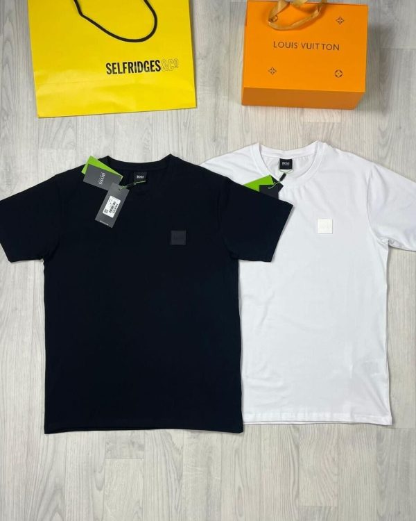 Huggo Boss T-Shirt with Logo on Front in two colours Black & White