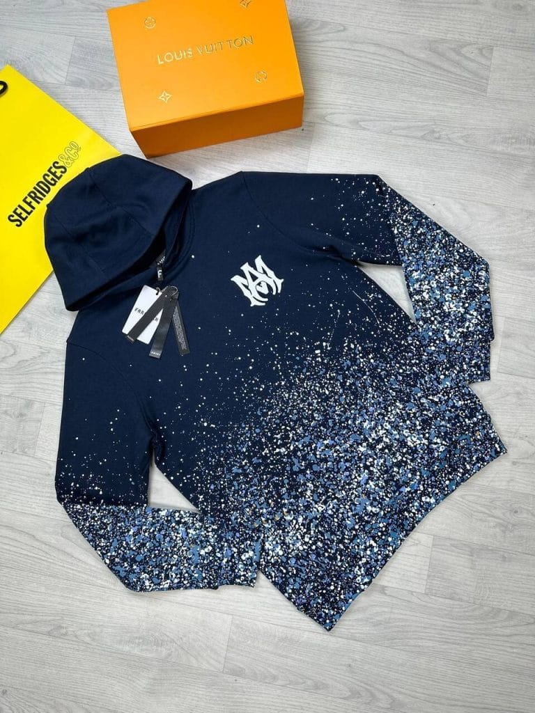 Amiri Men Women Hoodies Replica in navy blue color