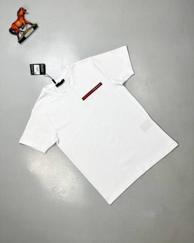 Prada Milano Crew Neck Cotton T-shirts in white color