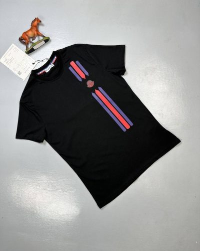 Moncler Stripe Logo T-Shirt in Black color