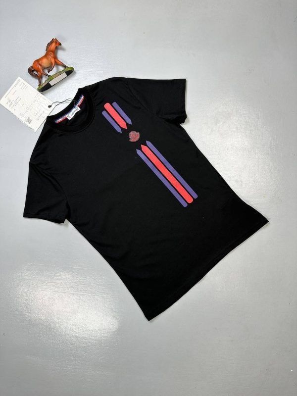 Moncler Stripe Logo T-Shirt in Black color Moncler Stripe Logo T-Shirt in Black color