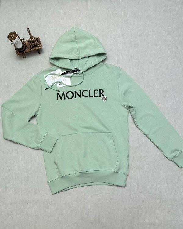 Moncler Hoodies in sea green Color