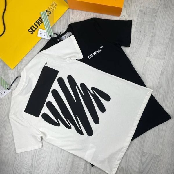 Off -White Men Women Tshirts Replica Waive Diag Reps T-shirts in white color