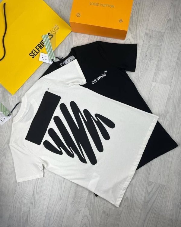 Off -White Men Women Tshirts Replica Waive Diag Reps T-shirts in white color