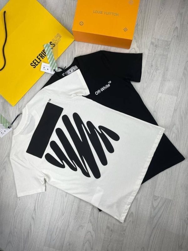 Off -White Men Women Tshirts Replica Waive Diag Reps T-shirts in white color