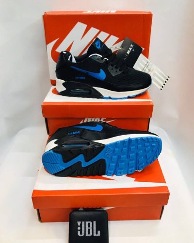 Nike Air Max 90 Black Grey Lucky Blue Men’s Trainers