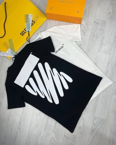 Off -White Men Women Tshirts Replica Waive Diag Reps T-shirts in black color