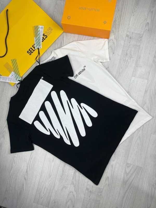 Off -White Men Women Tshirts Replica Waive Diag Reps T-shirts in black color Off -White Men Women Tshirts Replica Waive Diag Reps T-shirts in black color
