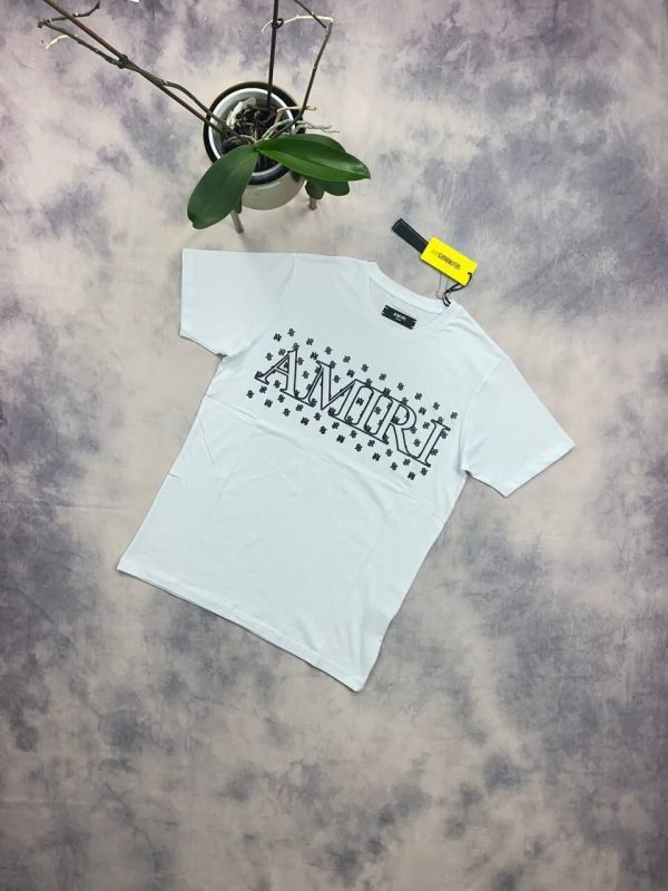 Amiri Men's Women's Cotton Replica Cheap T-shirts in white color Amiri Men's Women's Cotton Replica Cheap T-shirts in white color