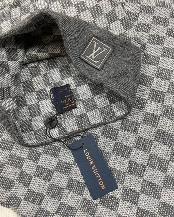 Louis Vuitton Hat and Scarf grey set