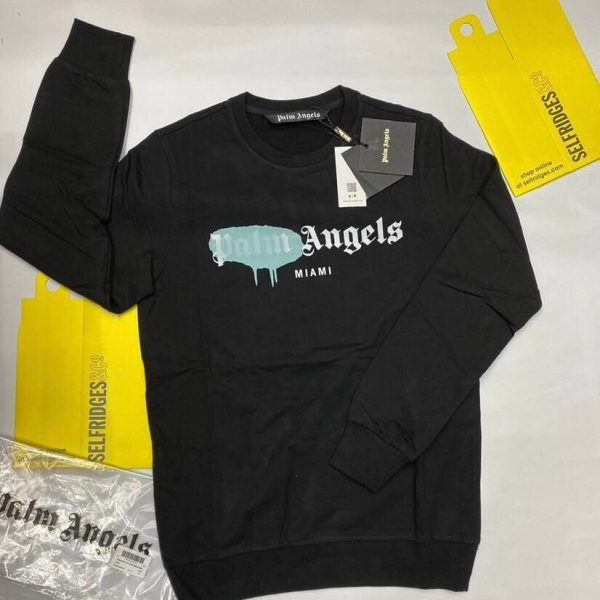 Palm Angels Miami Sprayed Tokyo Jumper in black color