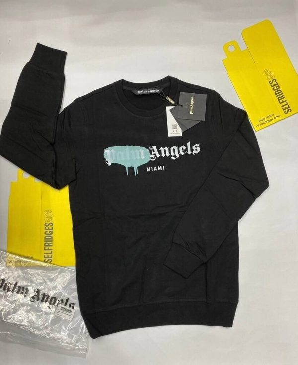Palm Angels Miami Sprayed Tokyo Jumper in black color