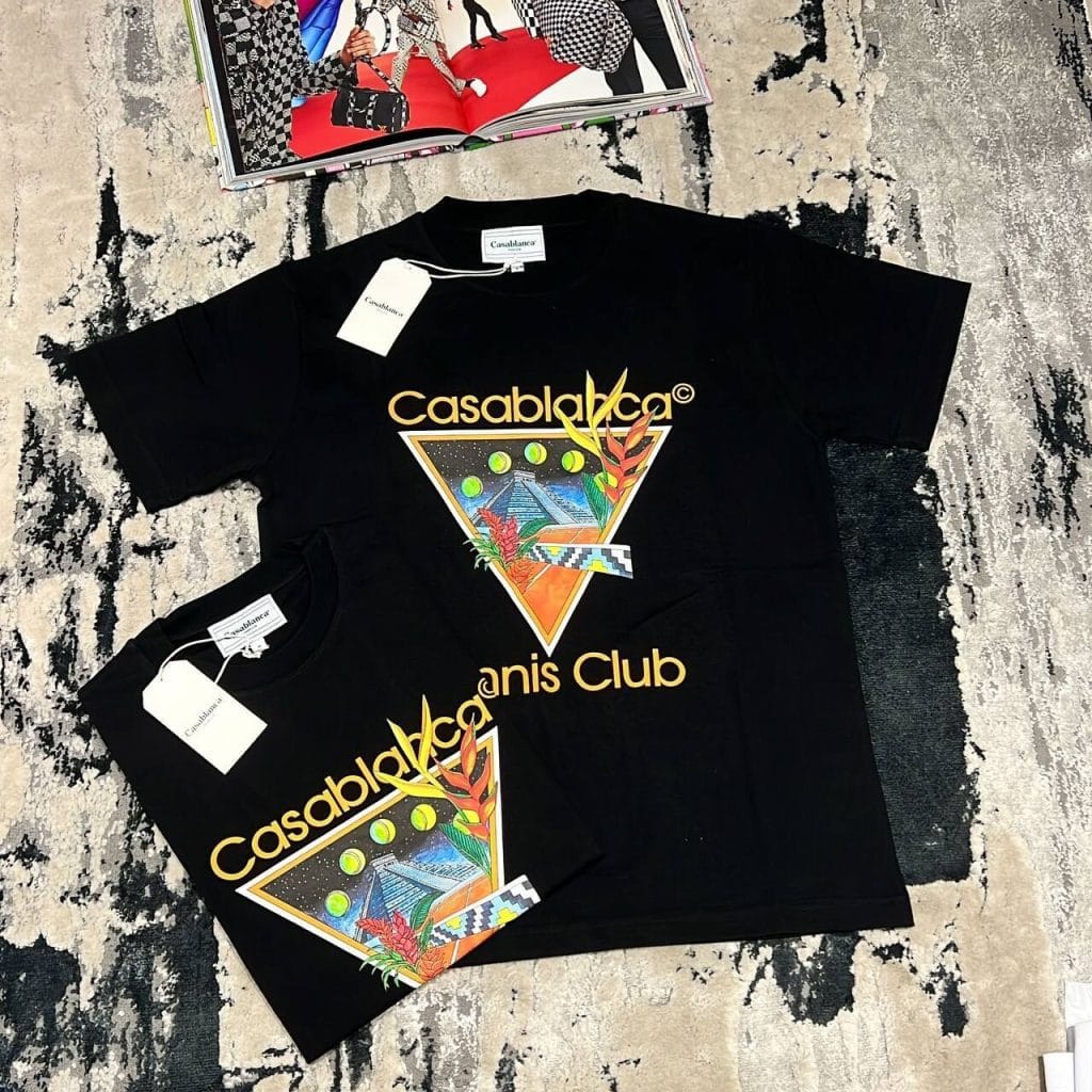 Casablanca Tennis Club Icon Outfit T-Shirts in black color