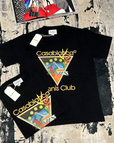 Casablanca Tennis Club Icon Outfit T-Shirts in black color