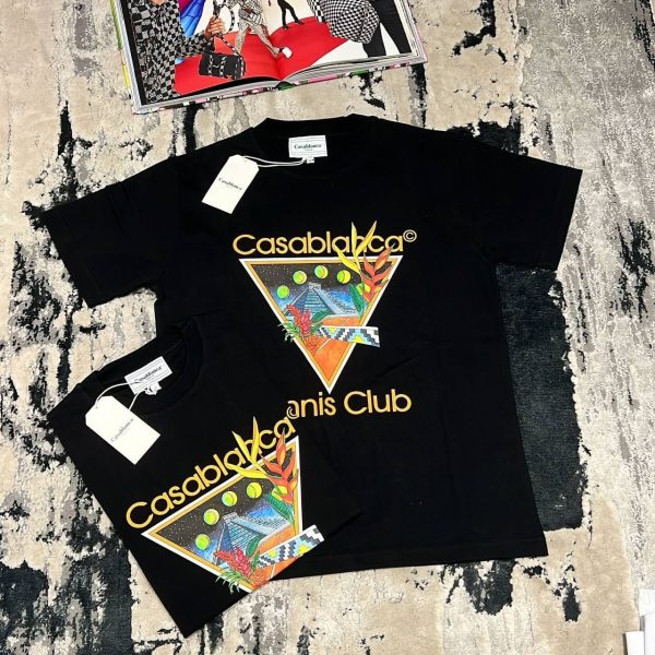 Casablanca Tennis Club Icon Outfit T-Shirts in black color