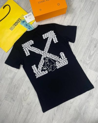 Off-White Men Women Brick Arrow Slim Replica X Tshirts in black color