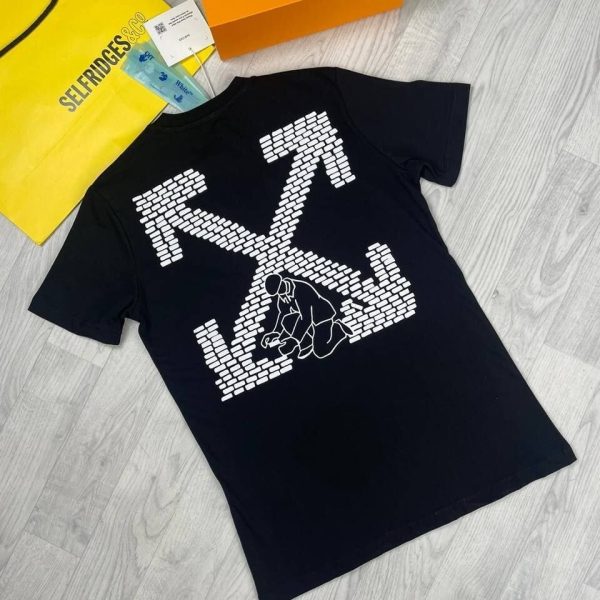 Off-White Men Women Brick Arrow Slim Replica X Tshirts in black color