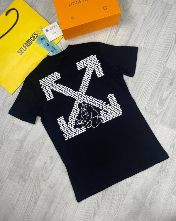 Off-White Men Women Brick Arrow Slim Replica X Tshirts in black color