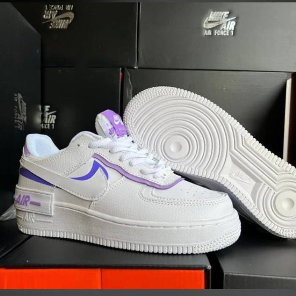 Nike Airforce-Shadow Women White Purple Sneakers Rep Sale UK