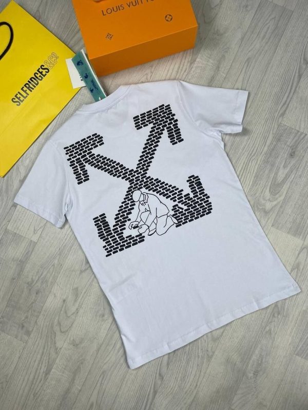 Off-White Men Women Brick Arrow Slim Replica X Tshirts in white color Off-White Men Women Brick Arrow Slim Replica X Tshirts in white color